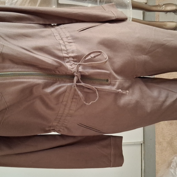 Olive green cotton flight jumpsuit - Picture 3 of 5